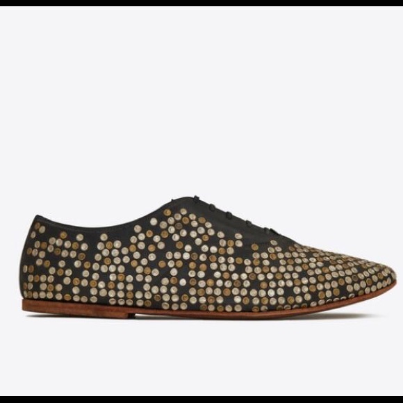 SOLD Saint Laurent RIVE GAUCHE Studded Flats - Picture 7 of 10